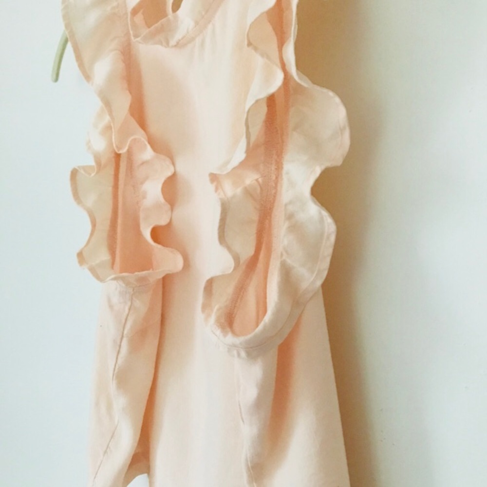 Cloth & Stone Light Peach Ruffle Top XS